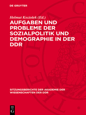 cover image of Aufgaben und Probleme der Sozialpolitik und Demographie in der DDR